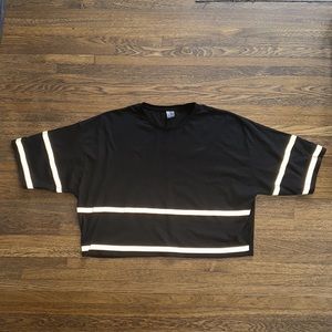 Men’s ASOS Black Oversized Cropped Short Sleeve Tee Shirt w/reflective details